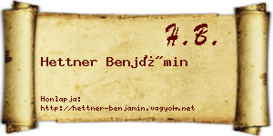 Hettner Benjámin névjegykártya